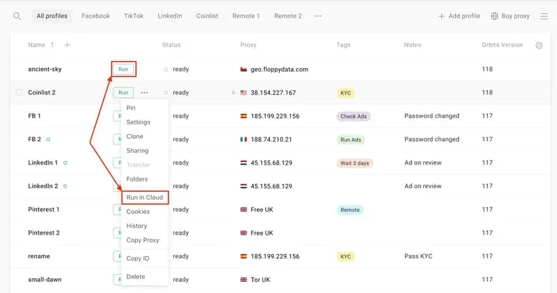 Выдающиеся преимущества при настройке GoLogin Free